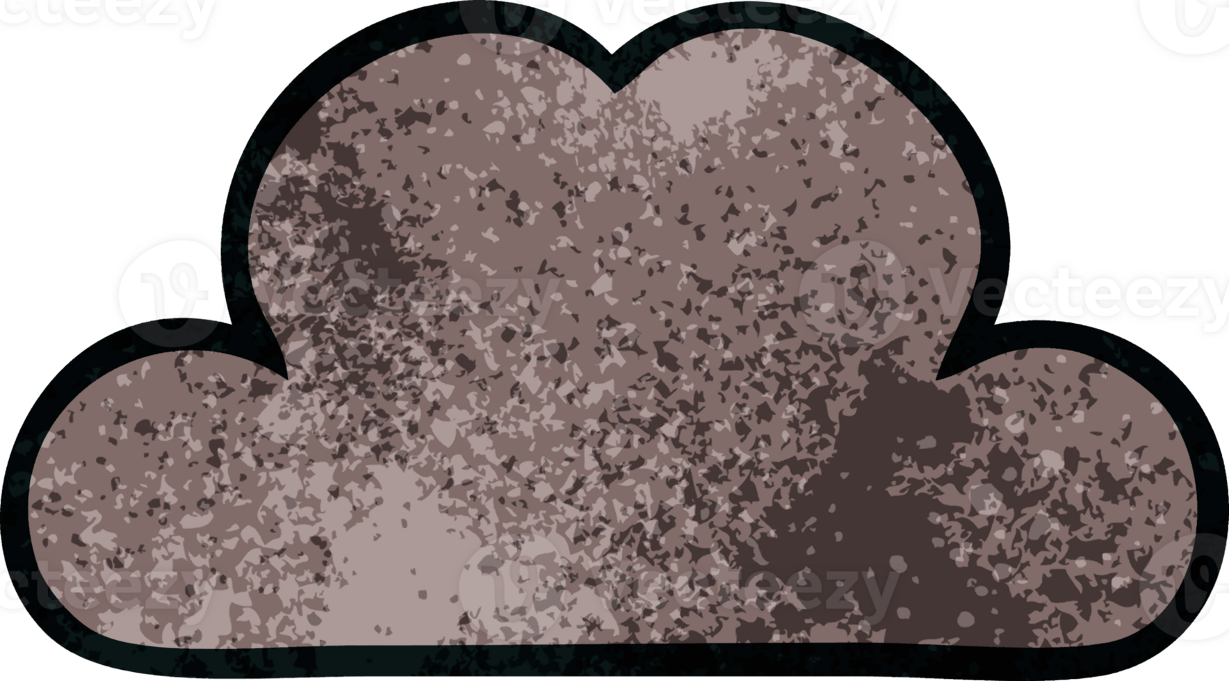 retro grunge texture cartoon of a storm cloud png
