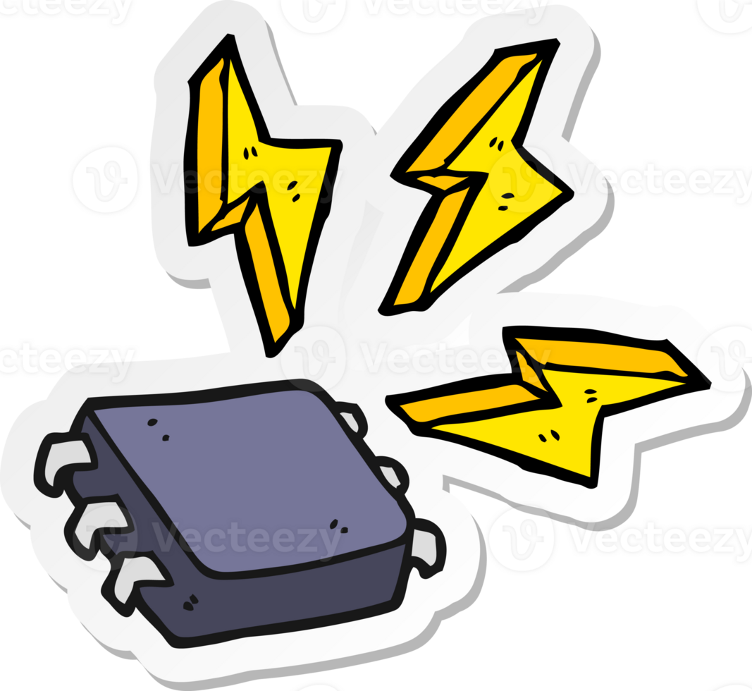 sticker of a cartoon computer chip png