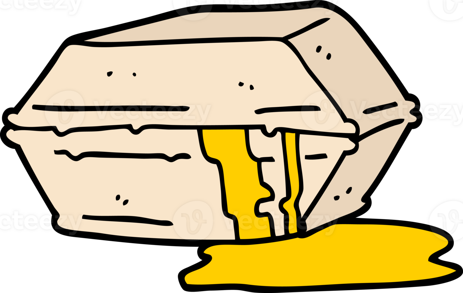hand drawn doodle style cartoon greasy take out food png