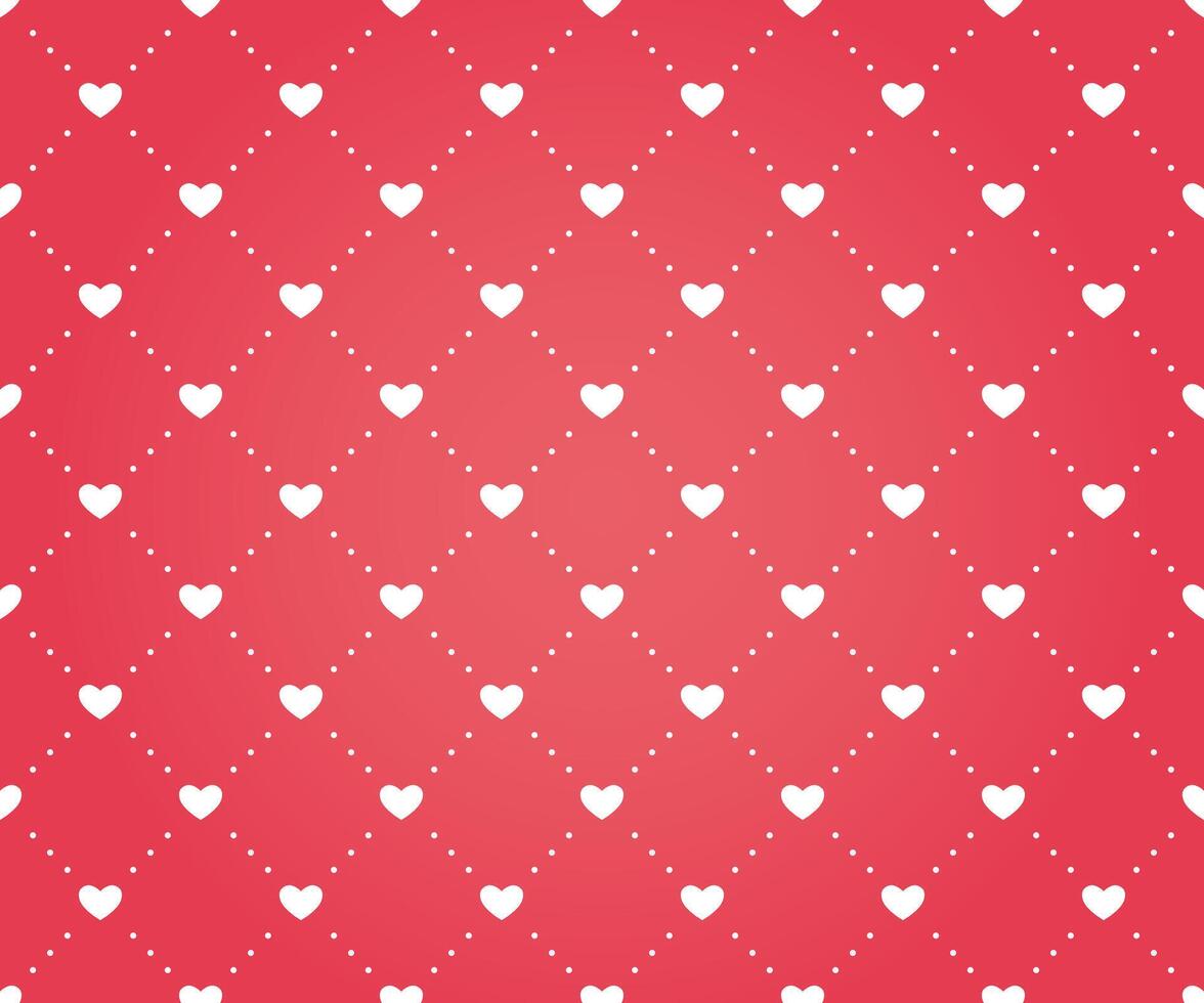 Seamless pattern of hearts on a red background vector