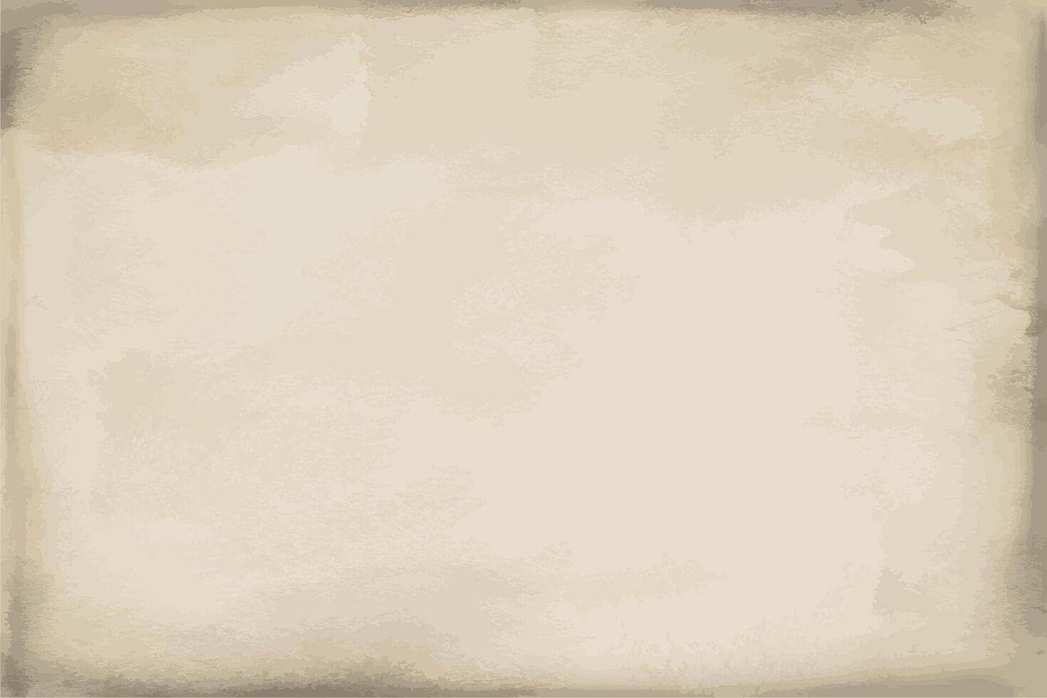 Grunge beige paper watercolor texture, background, surface vector