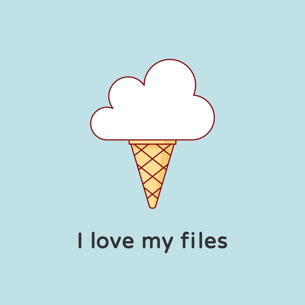 Icon of Cloud with icecream. Creative concept graphic design vector