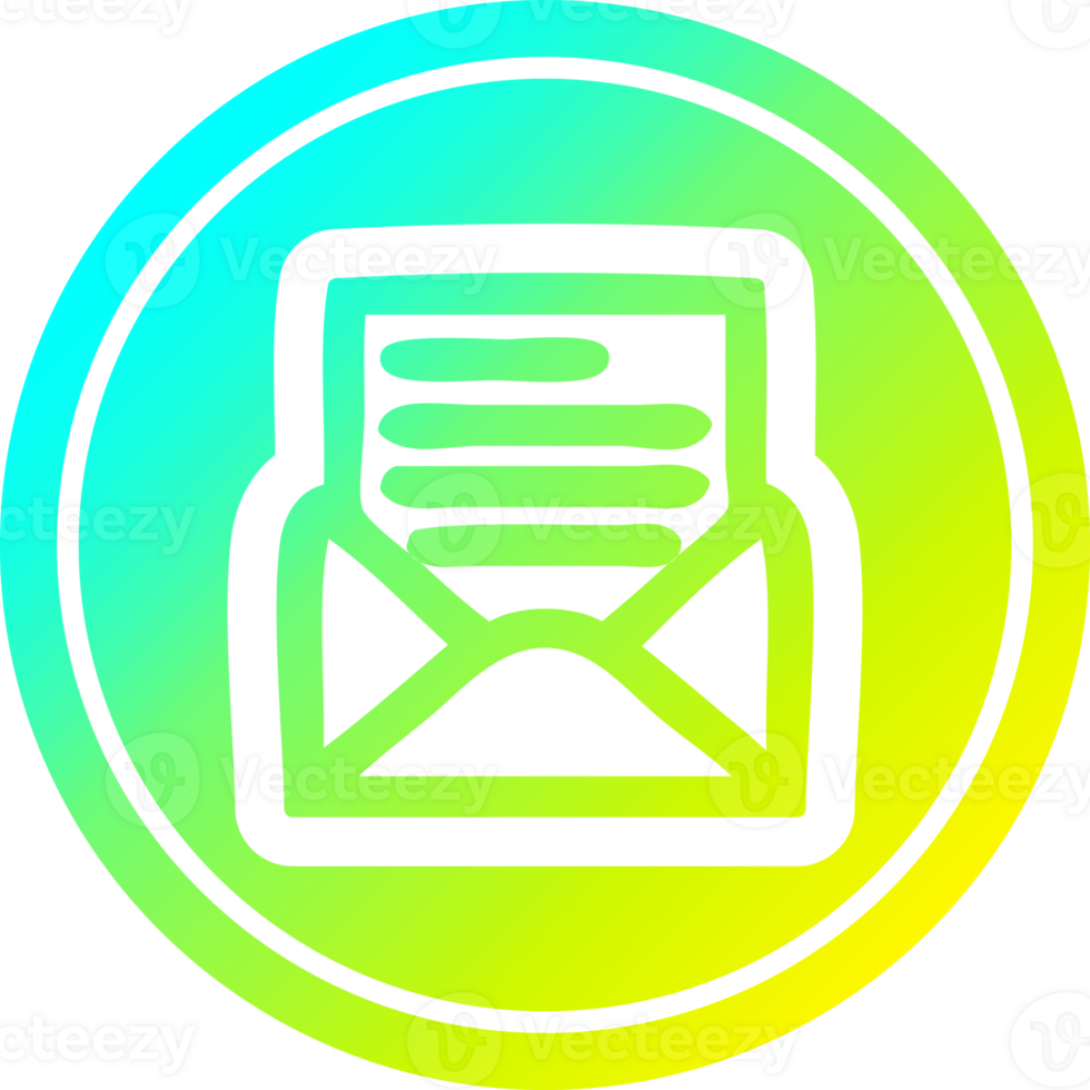 envelope letter circular icon with cool gradient finish png