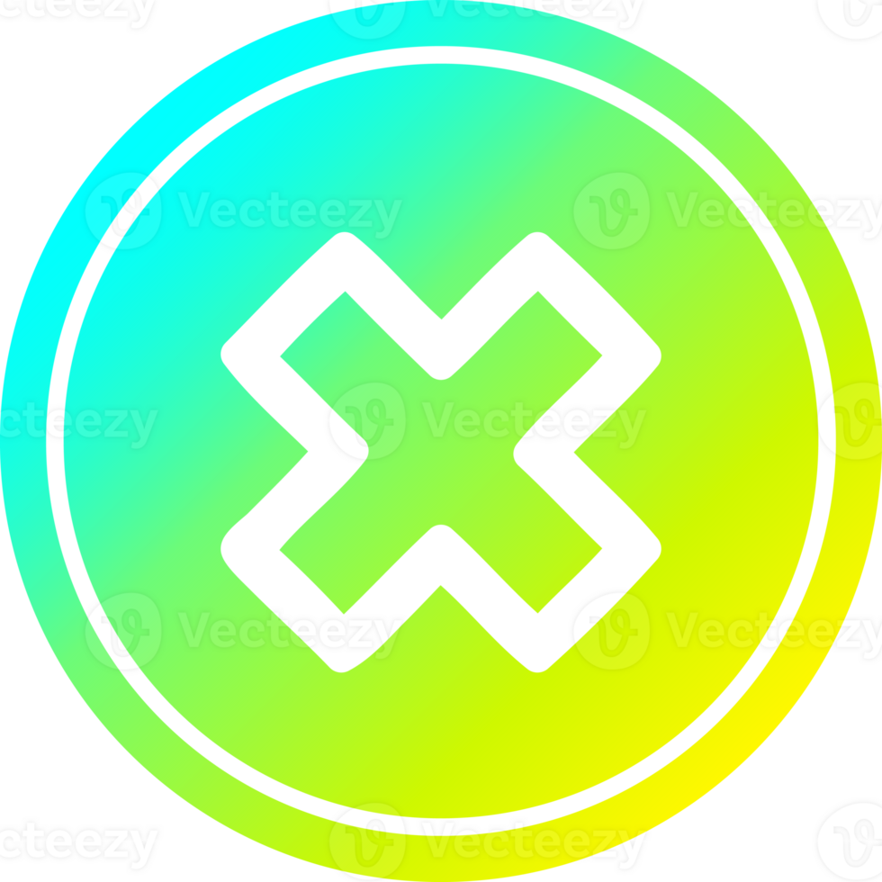 multiplication sign circular icon with cool gradient finish png