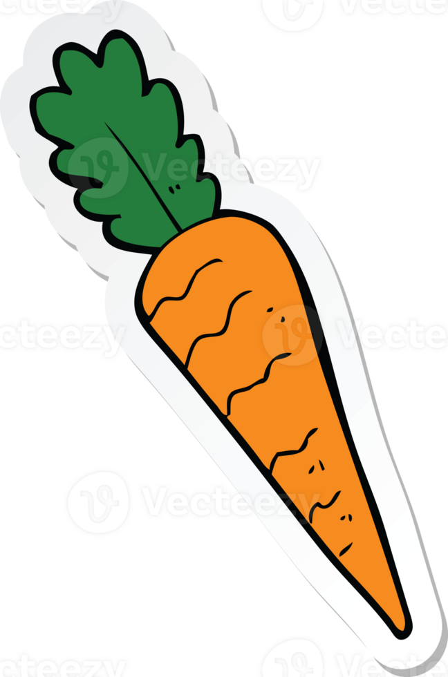 sticker of a cartoon carrot png