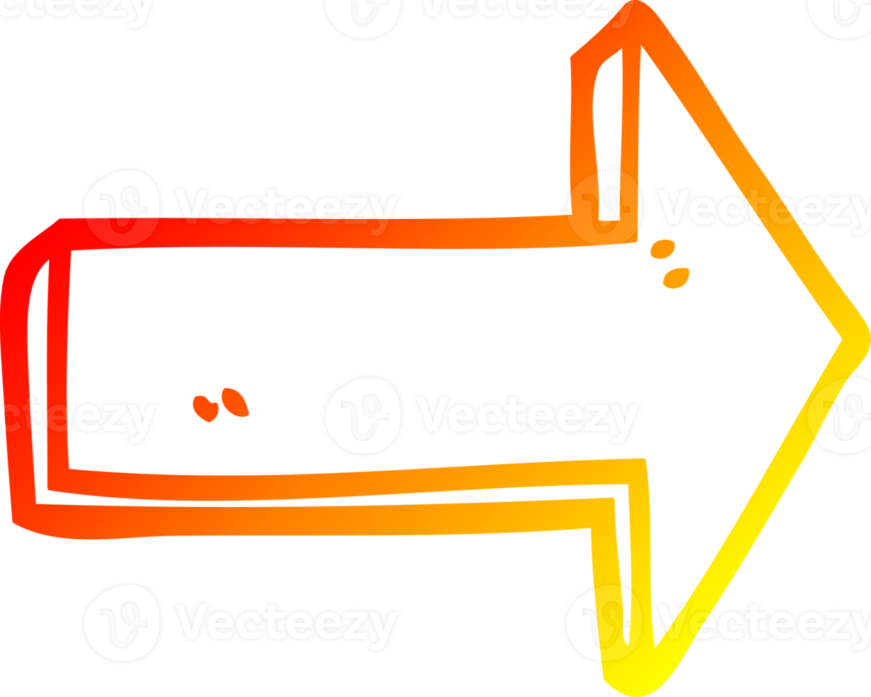 warm gradient line drawing of a cartoon directing arrow png
