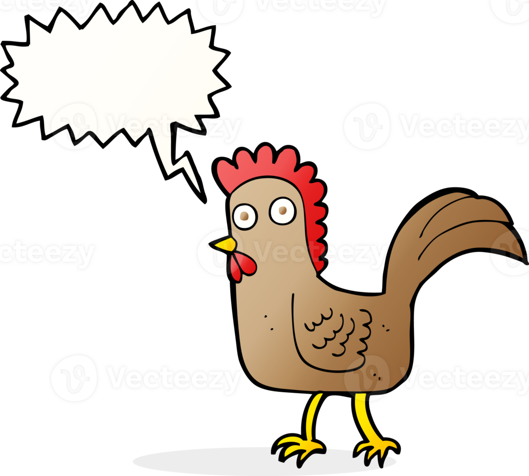 cartoon chicken with speech bubble png