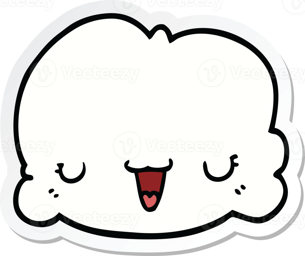 sticker of a cute cartoon cloud png