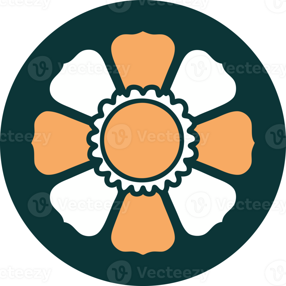 iconic tattoo style image of a flower png