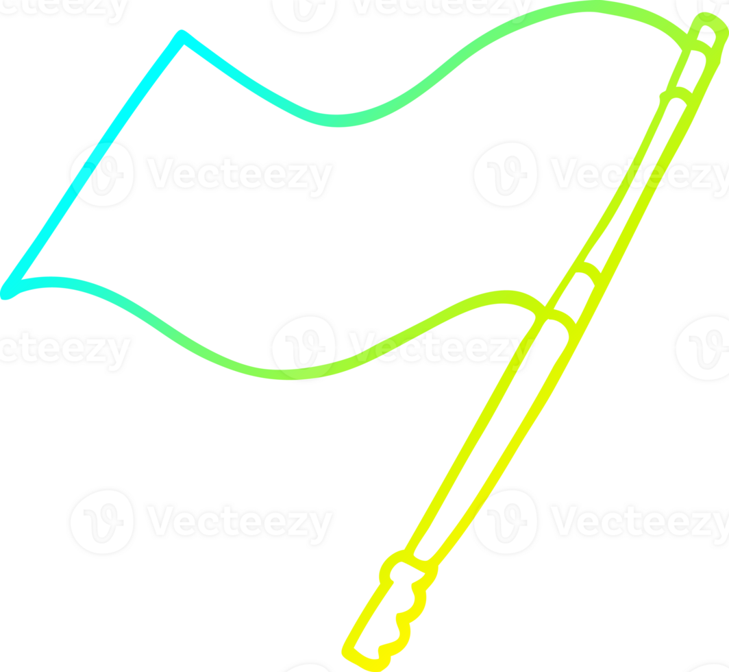 cold gradient line drawing of a cartoon flag png