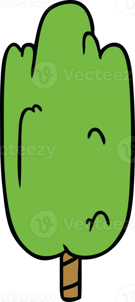 hand drawn cartoon doodle single green tree png