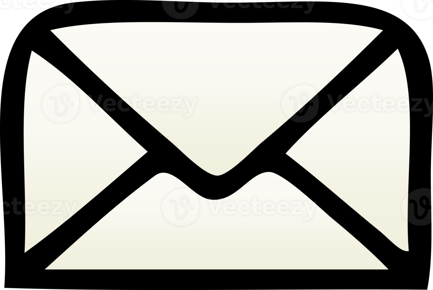 gradient shaded cartoon of a paper envelope png