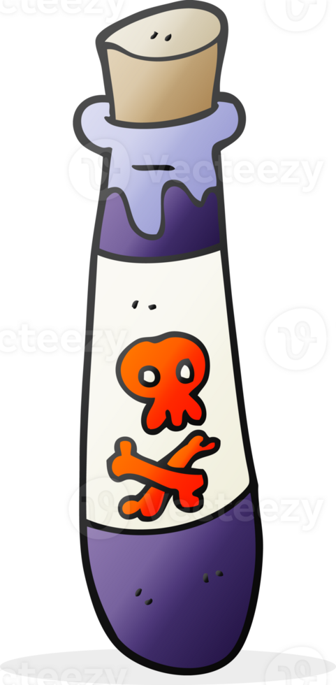 hand drawn cartoon vial of poison png