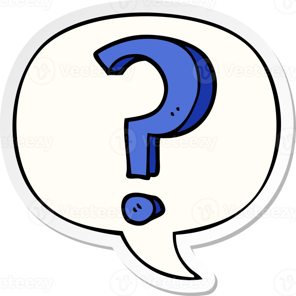 cartoon question mark with speech bubble sticker png