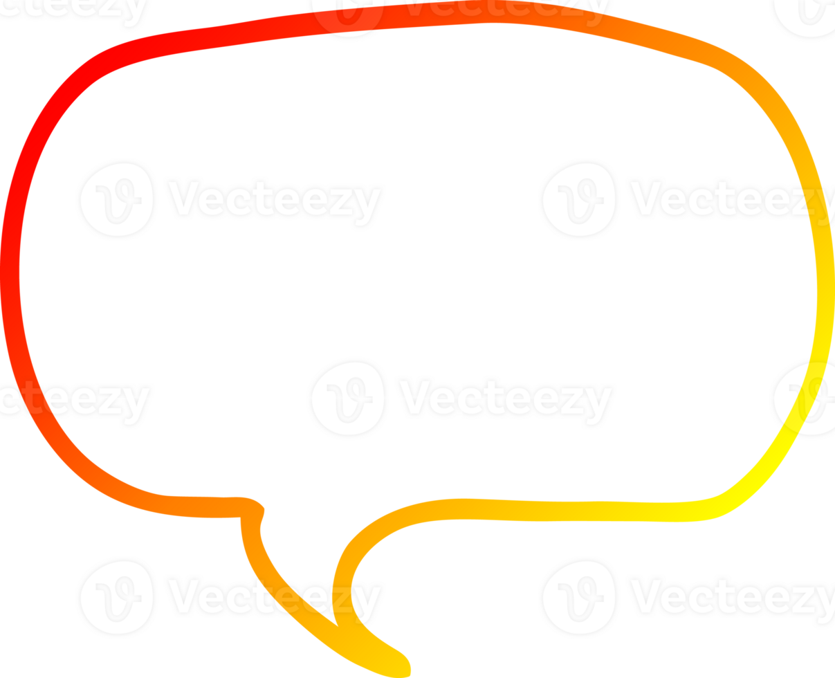 warm gradient line drawing of a cartoon speech bubble png
