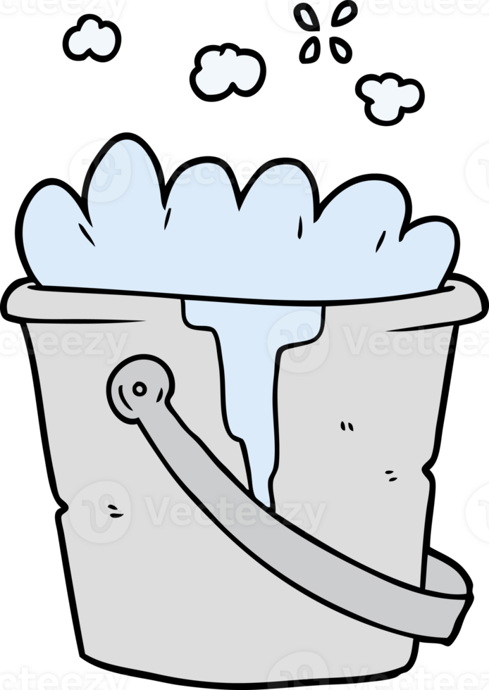 cartoon bucket of soapy water png