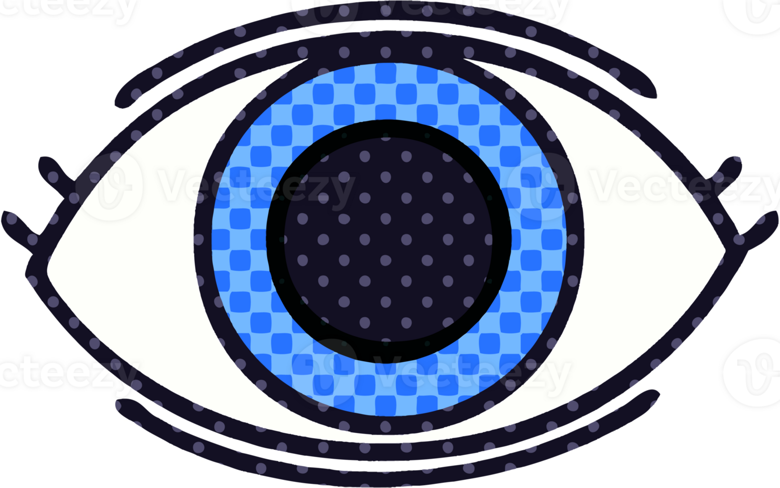 comic book style cartoon of a eye png