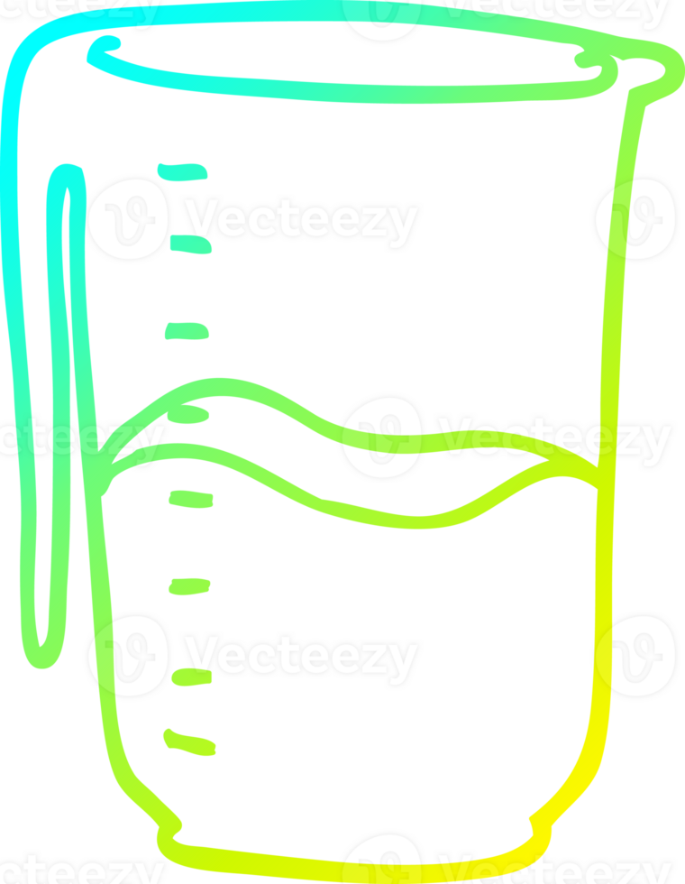 cold gradient line drawing of a cartoon jug png
