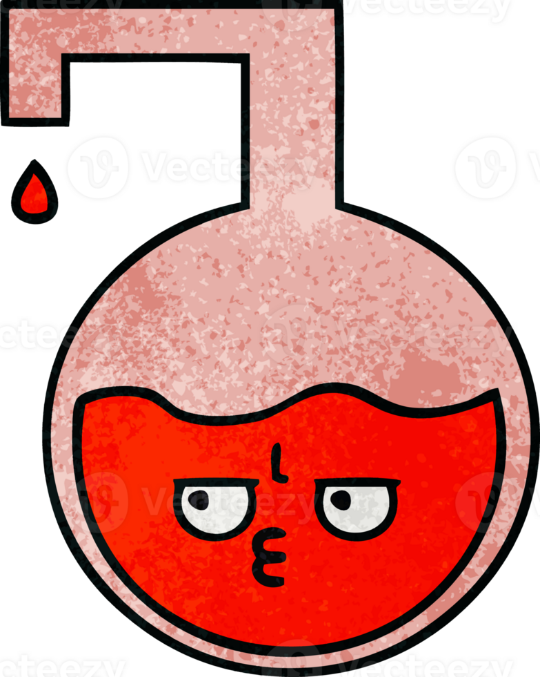 retro grunge texture cartoon of a science experiment png