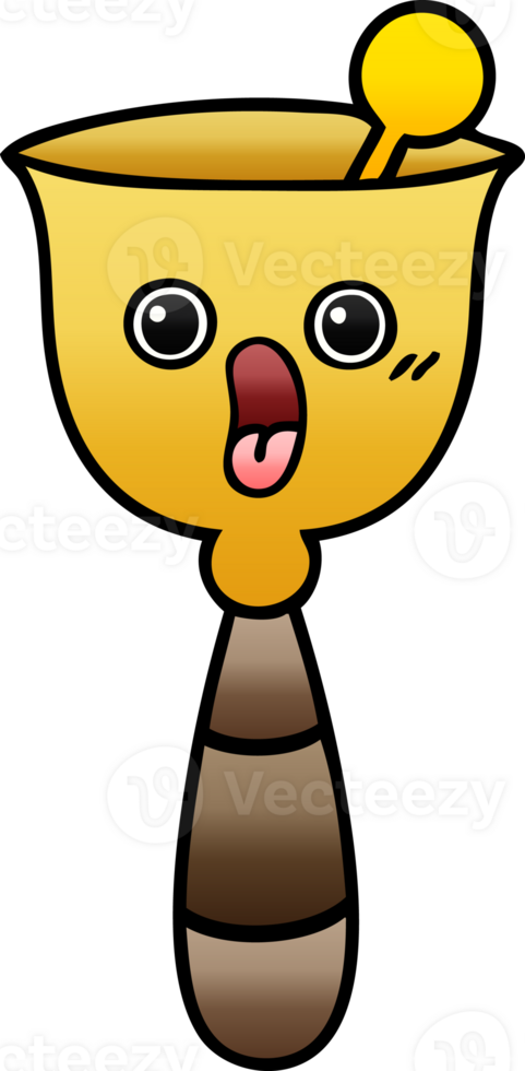 gradient shaded cartoon of a school bell png