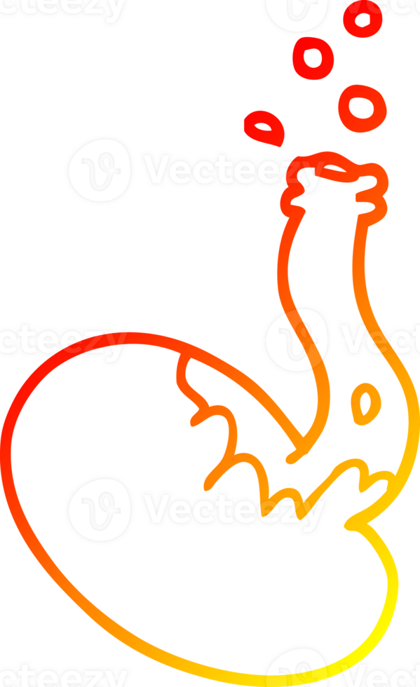 warm gradient line drawing of a cartoon chemical reaction png