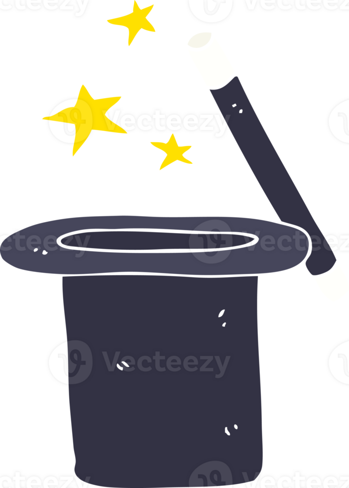 flat color illustration of magician's top hat png