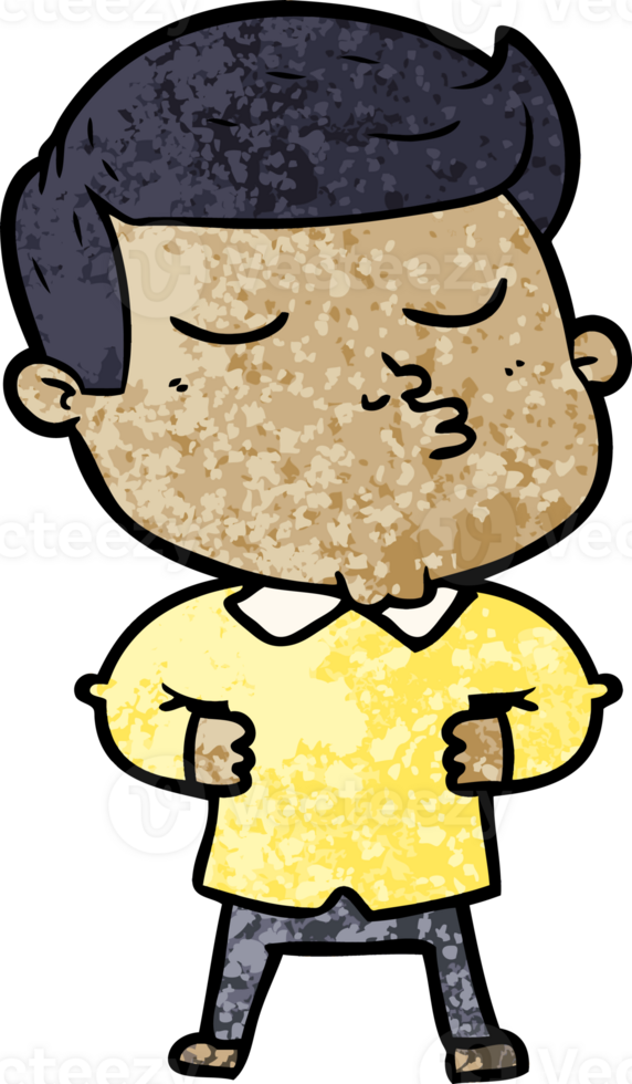 cartoon model guy pouting png