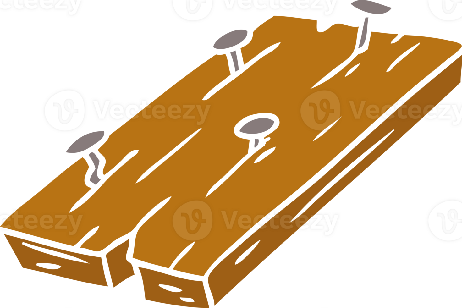hand drawn cartoon doodle of nails in a board png