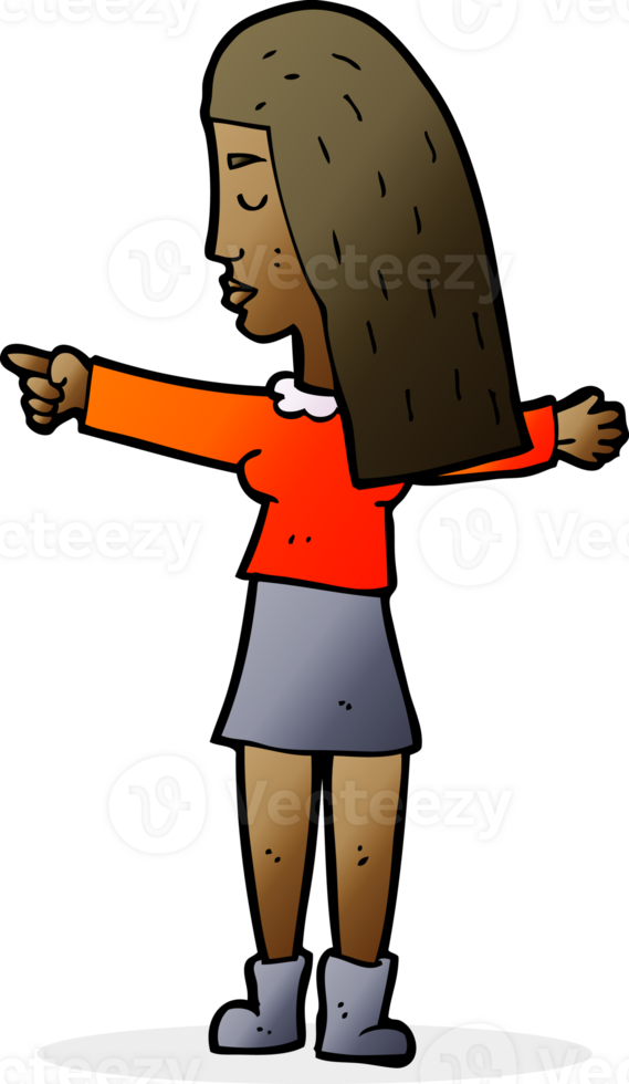cartoon woman pointing png