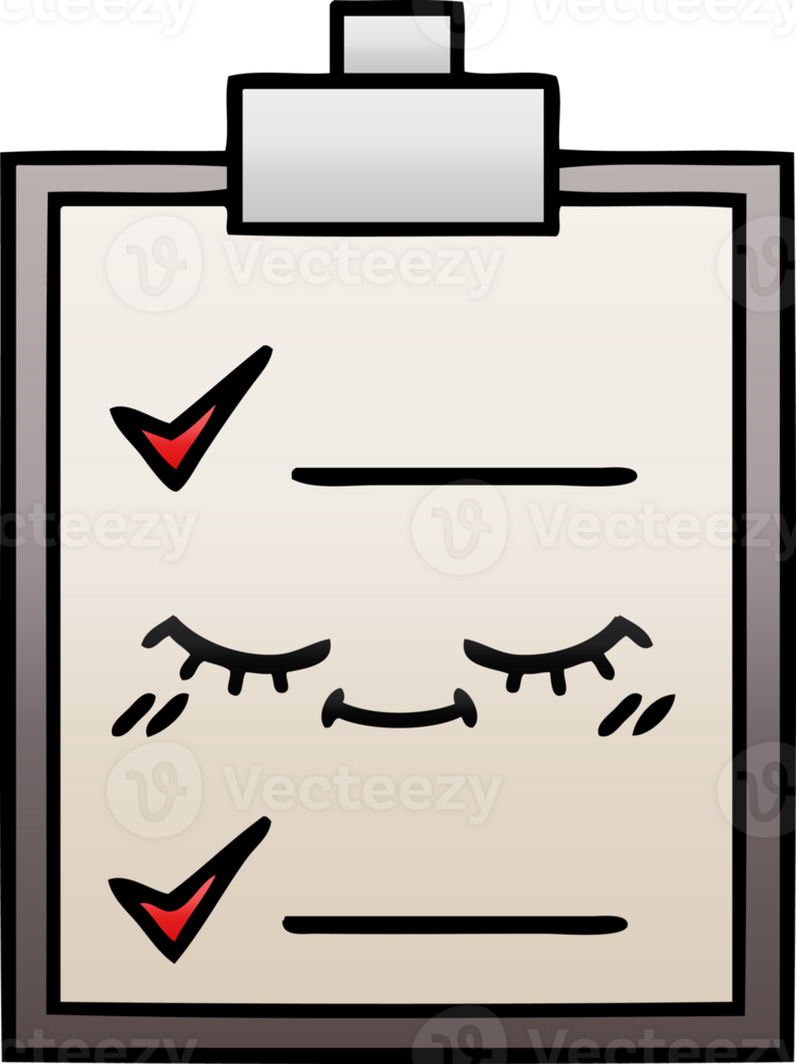 gradient shaded cartoon of a check list png