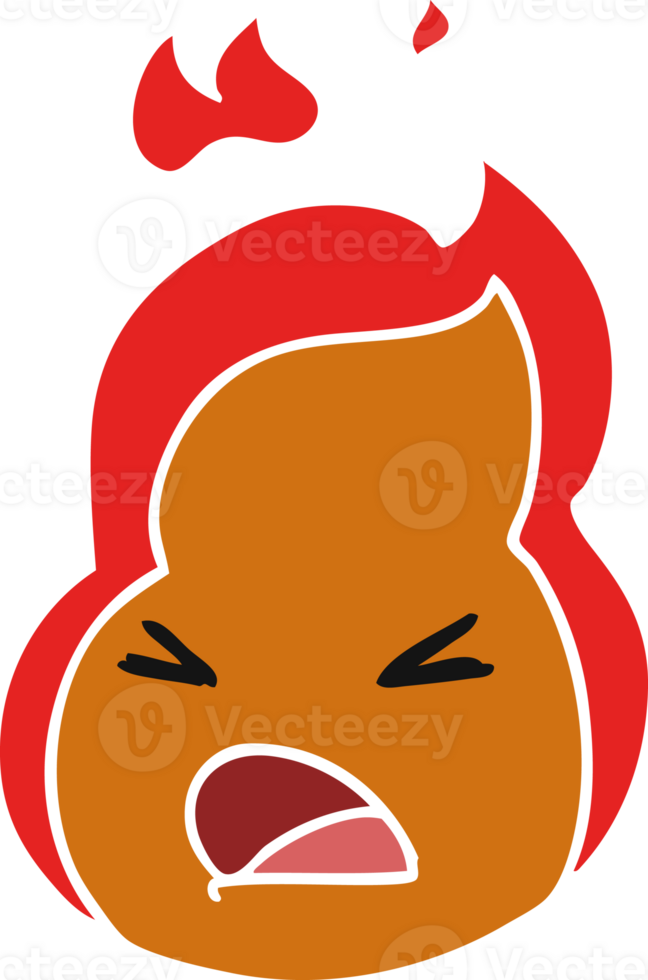 cartoon illustration kawaii cute fire flame png