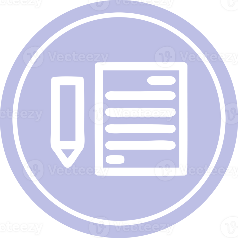document and pencil circular icon symbol png