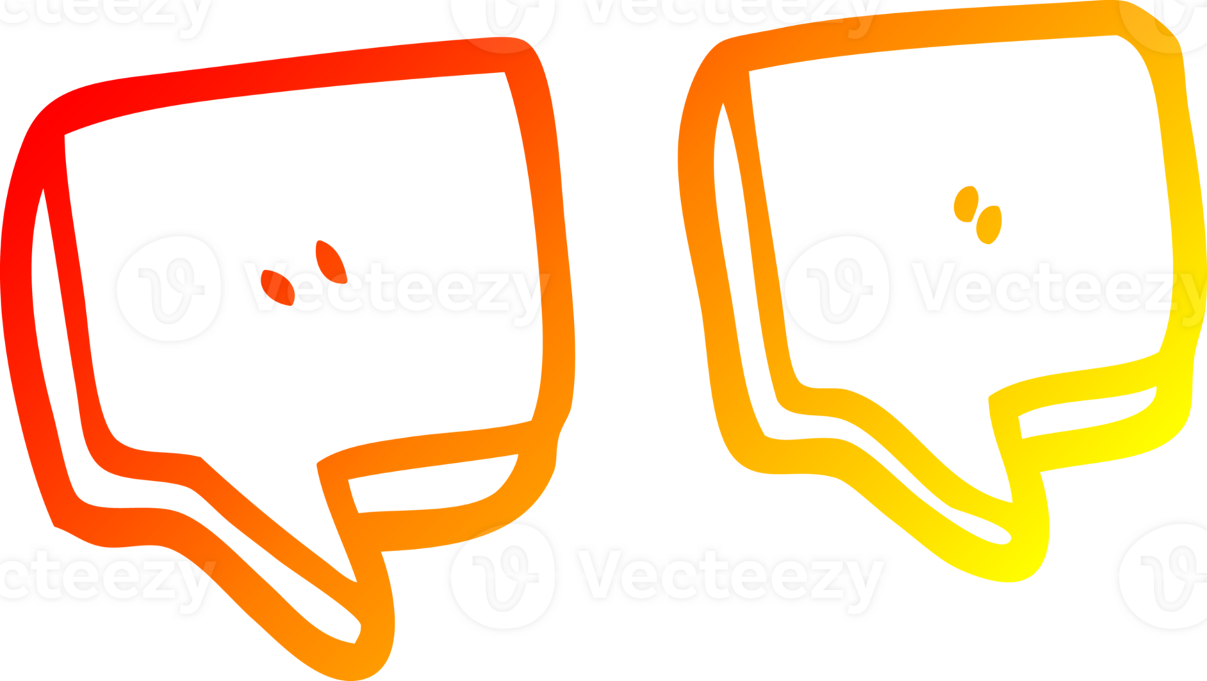 warm gradient line drawing of a cartoon quotation marks png