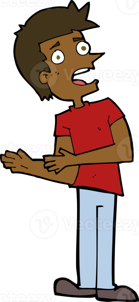 cartoon man making excuses png