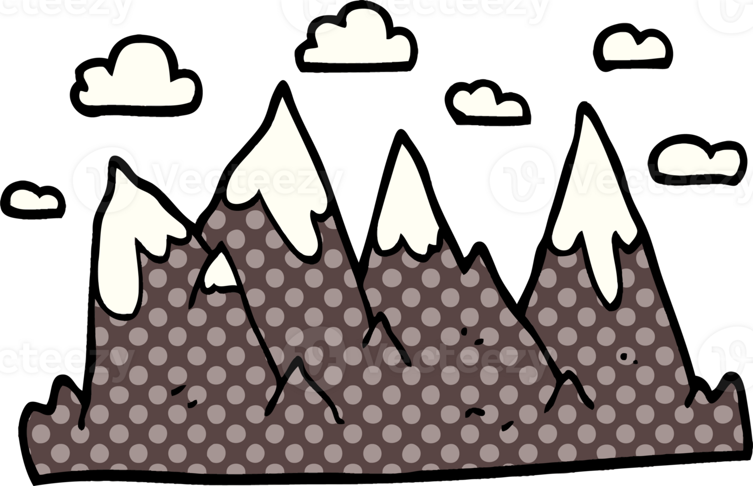 cartoon doodle mountain range png