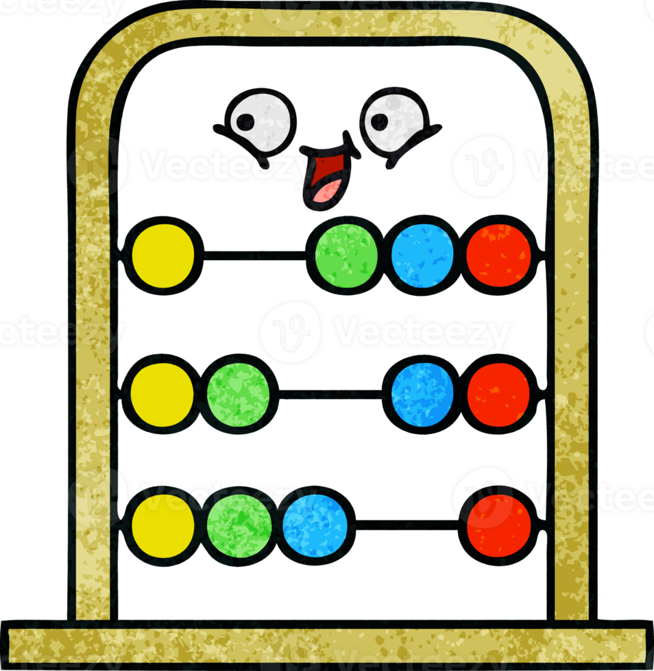 retro grunge texture cartoon of a abacus png