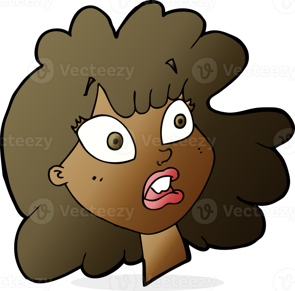 cartoon shocked female face png