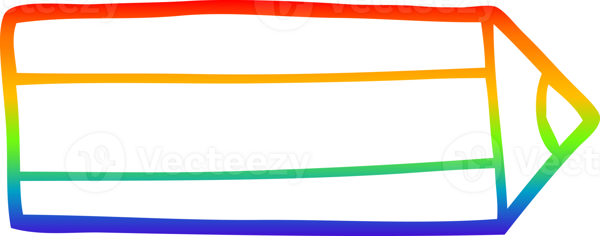 rainbow gradient line drawing of a cartoon colored pencil png