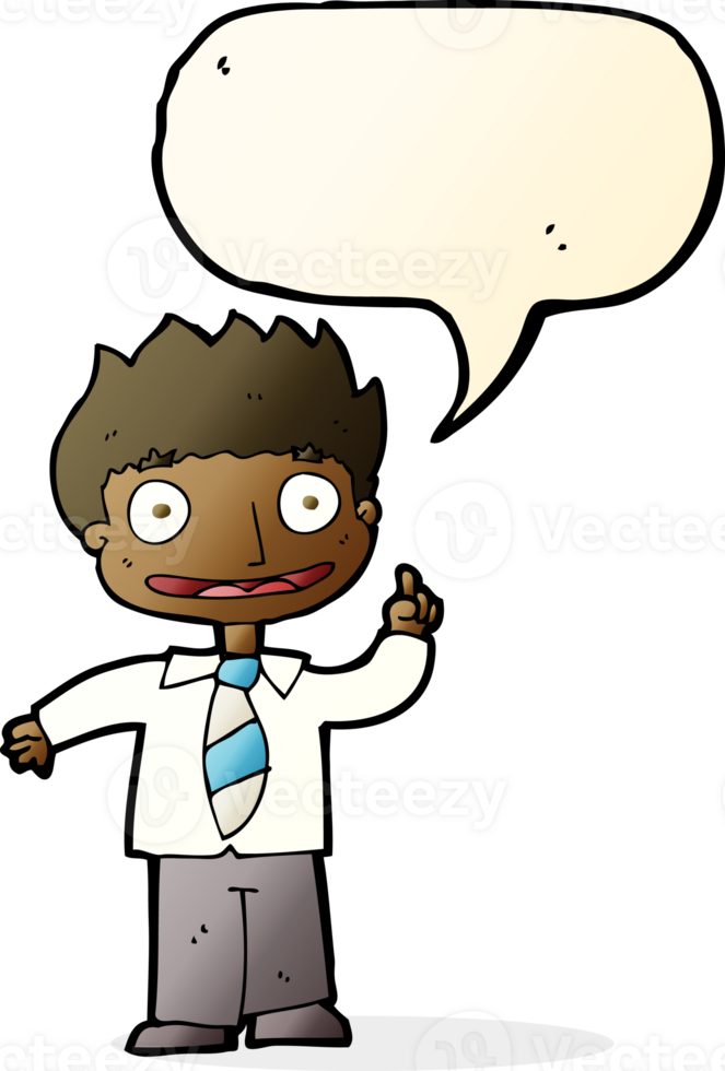 cartoon man with idea with speech bubble png