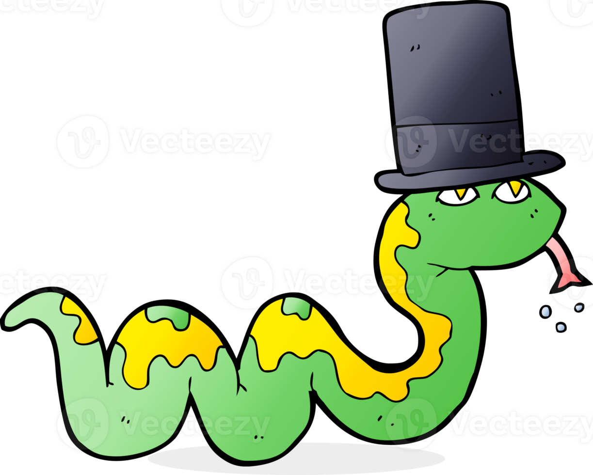 cartoon snake in top hat png