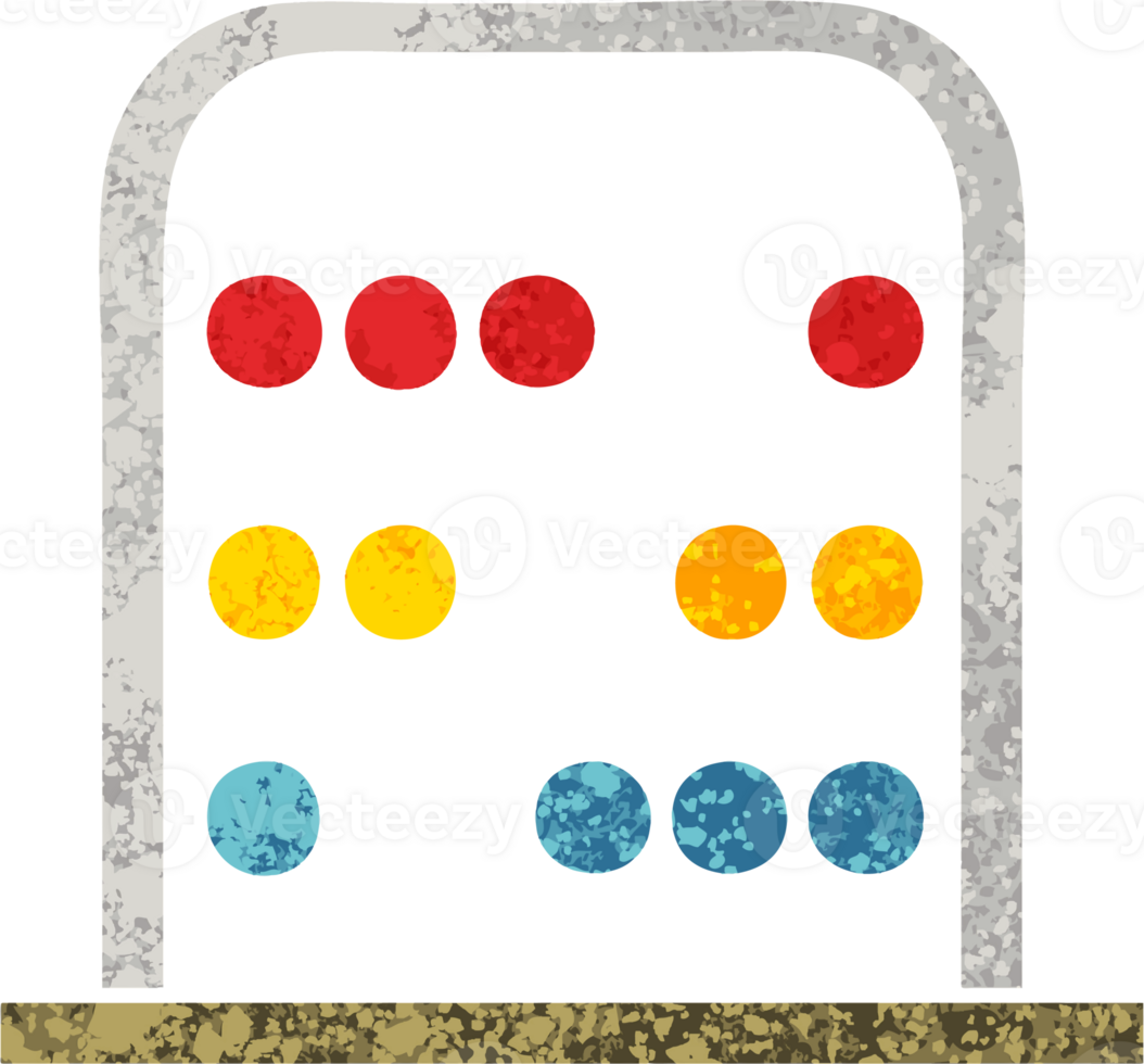 retro illustration style cartoon of a maths abacus png