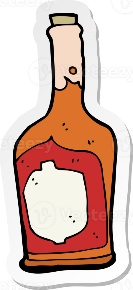 sticker of a cartoon bottle of rum png