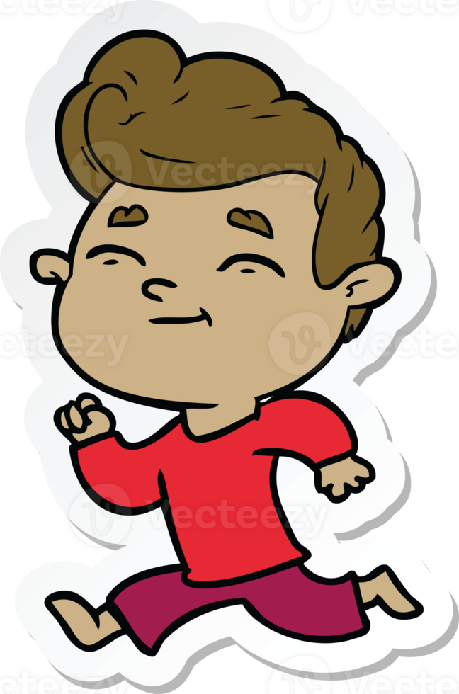 sticker of a running cartoon man png