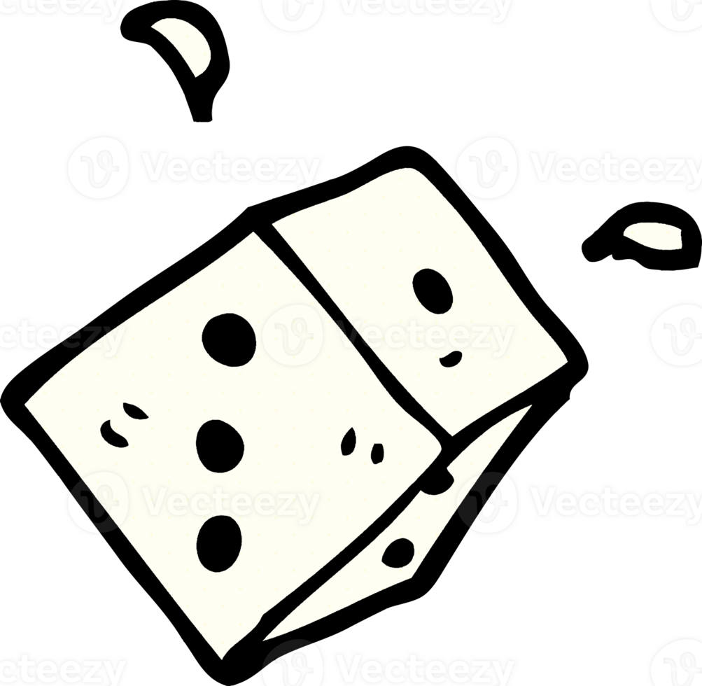 cartoon doodle rolling dice png
