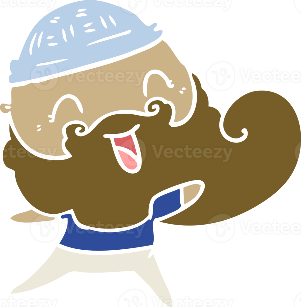 happy man with beard and winter hat png