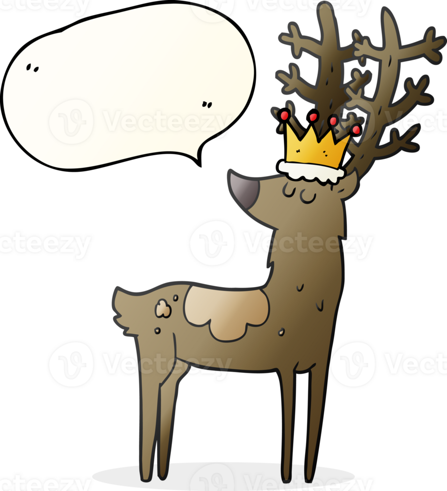 hand drawn speech bubble cartoon stag king png
