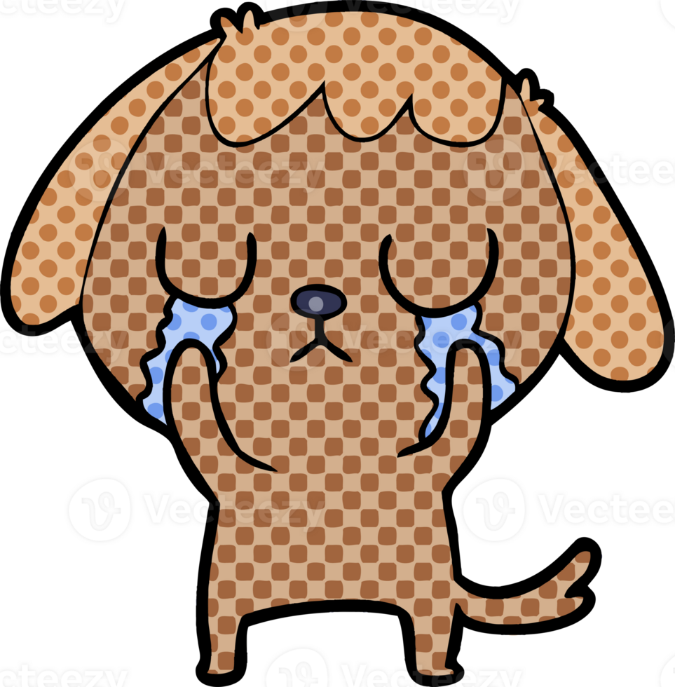 cute cartoon dog crying png