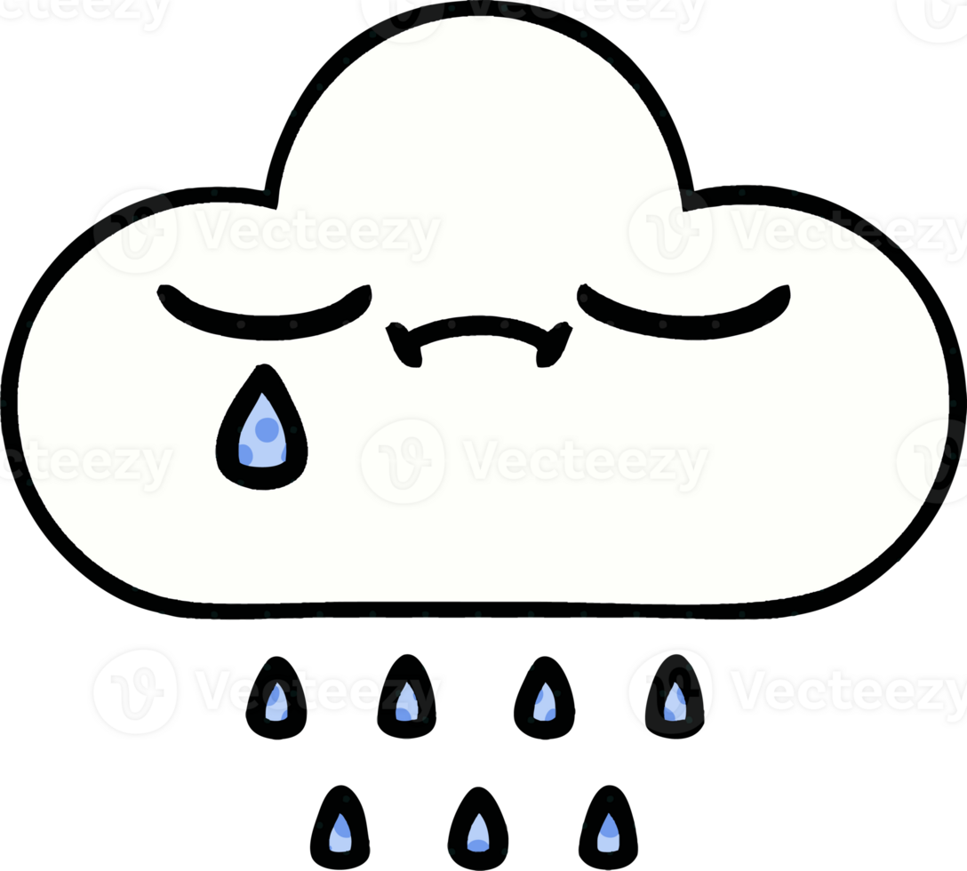 comic book style cartoon of a rain cloud png