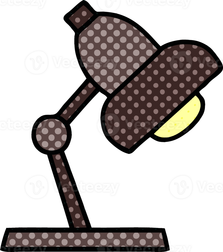 comic book style cartoon of a table lamp png
