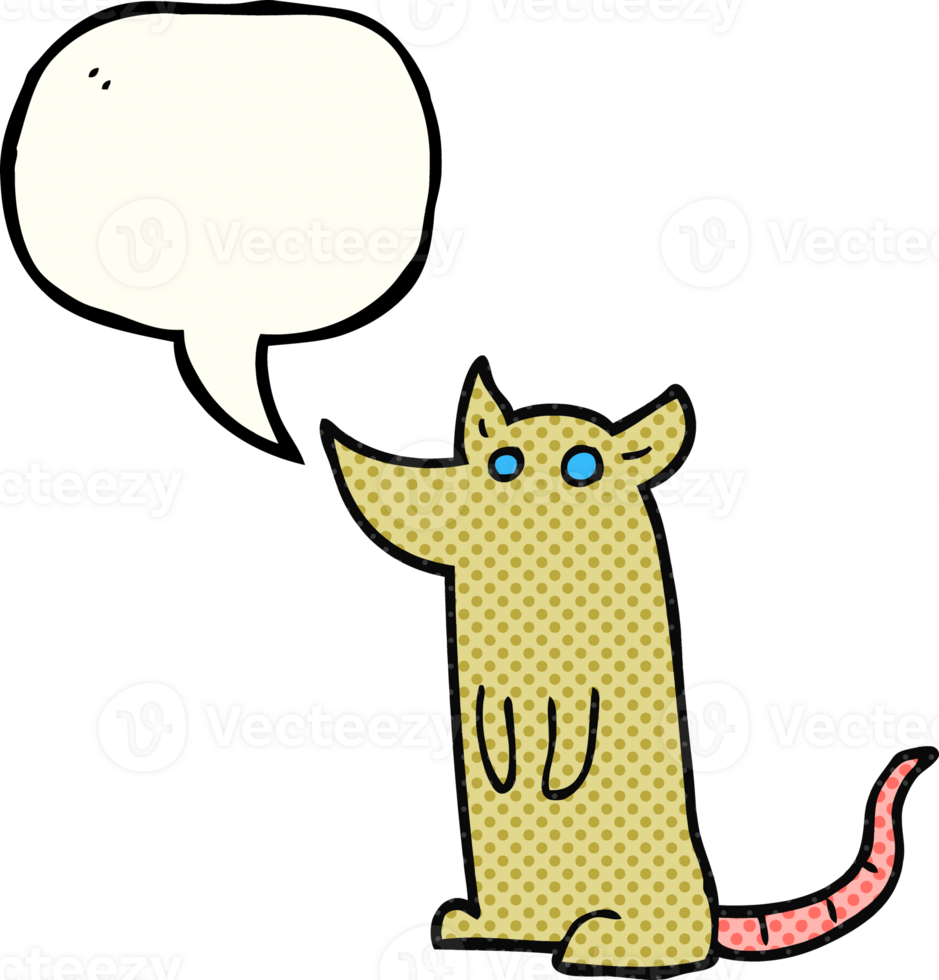 hand drawn comic book speech bubble cartoon mouse png